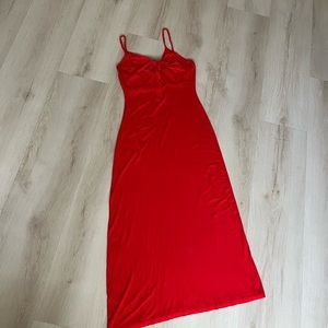 Red strap dress